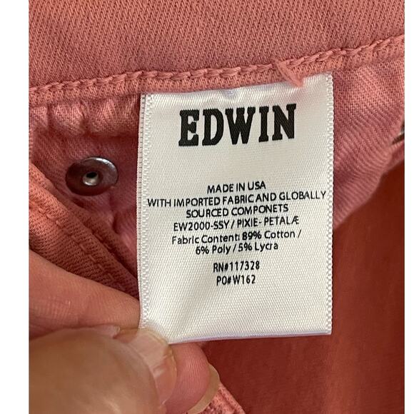 Edwin Pixie 9" Mid Rise Skinny Stretch Jeans in Petal Size 25 x 28 NWT - Picture 12 of 13